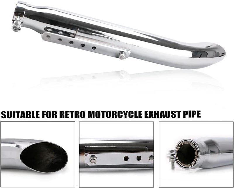 Tesmirror Universal Motorcycle Stainless Steel Slash Cut Exhaust Tip Exhaust Pipe Muffler for Chopper Cafe Racer Silencer (one piece) - Image 4